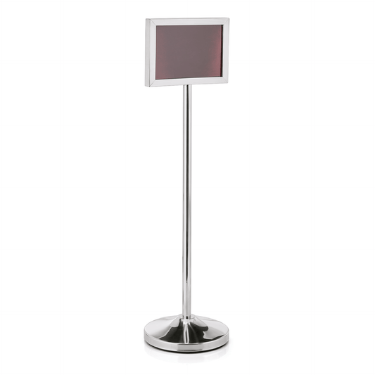 Info-Ständer, 109 cm, DIN A4 Format quer, Edelstahl poliert, Chromnickelstahl 