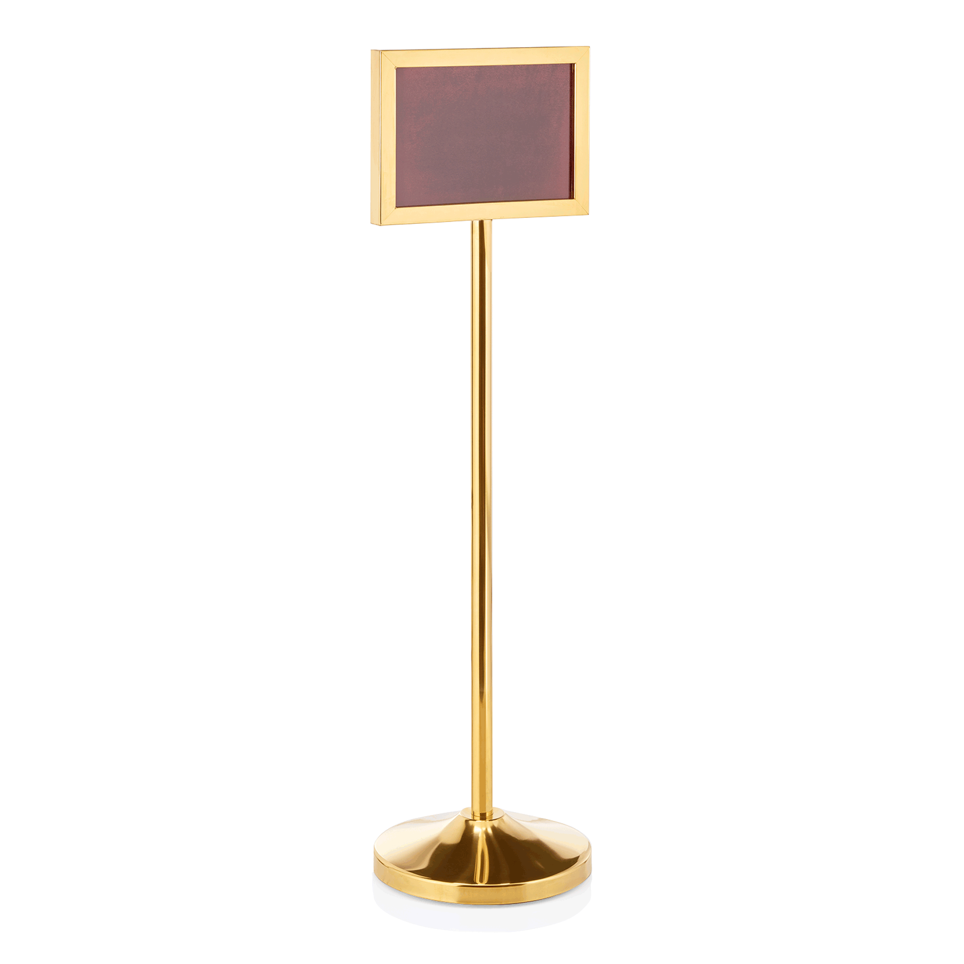Info-Ständer, 109 cm, DIN A4 Format quer, goldfarben, Chromnickelstahl 