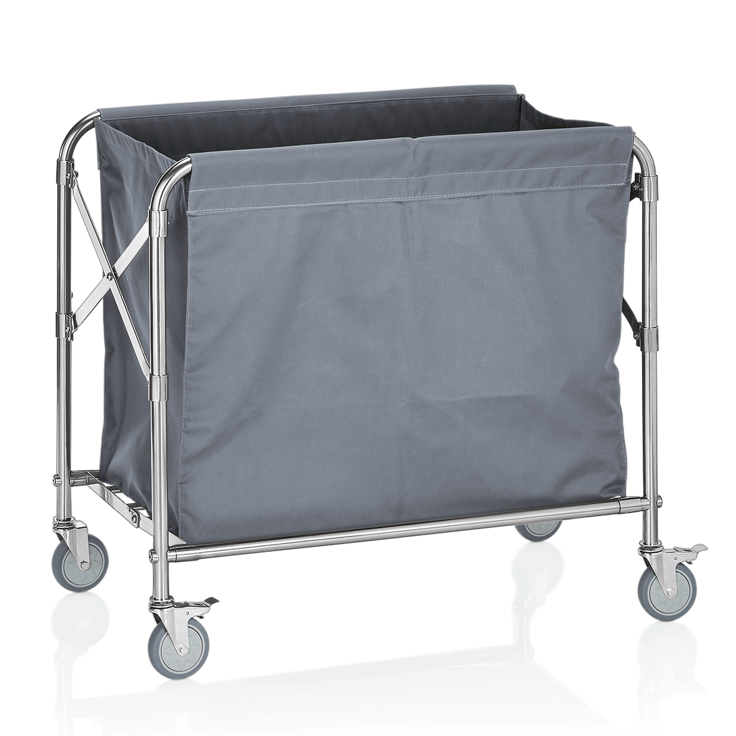 Wäschewagen, 80 x 50 x 85 cm, Edelstahl, Nylon  