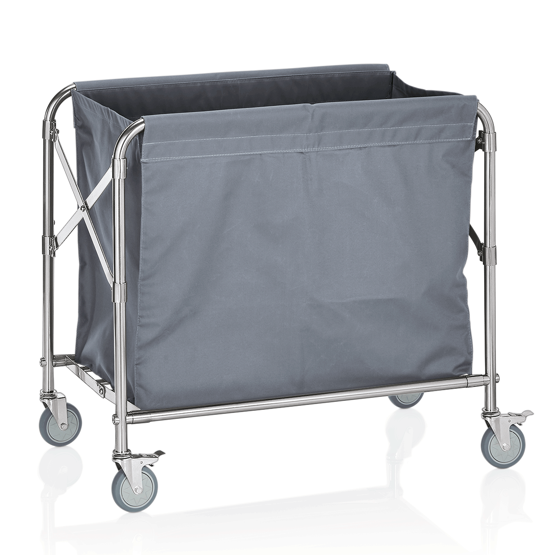 Wäschewagen, 80 x 50 x 85 cm, Edelstahl, Nylon  