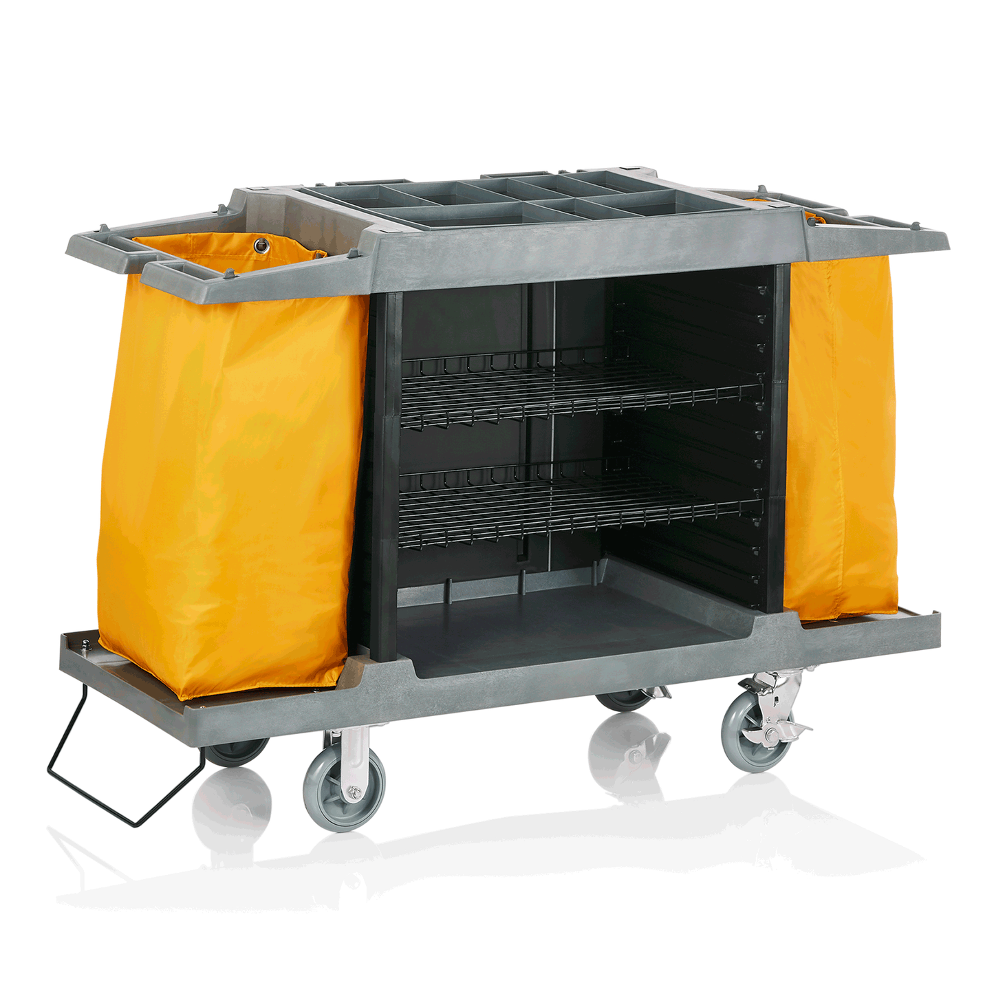 Zimmerservicewagen, 150 x 54 x 100 cm, gelb, Kunststoff, PVC, Polyesterfaserstoff 