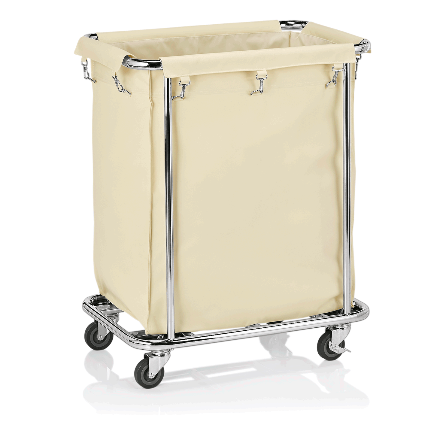 Wäschewagen, 65 x 45 x 84 cm,weiß, Edelstahl, verchromt, Nylon 