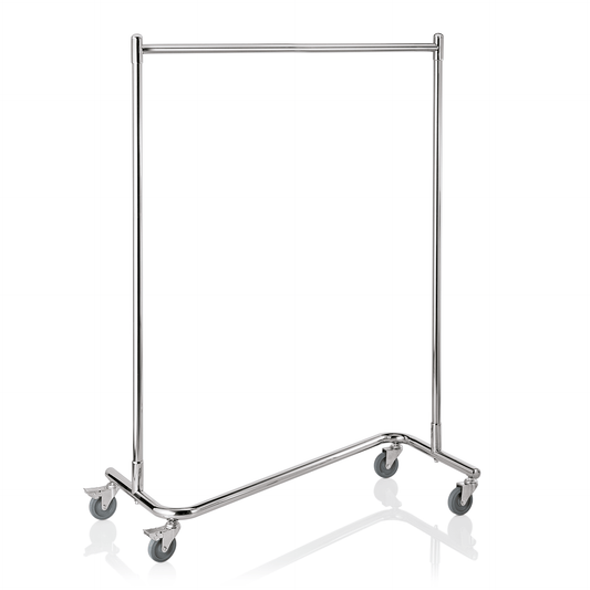 Garderobenwagen, Z-Form, 120 x 53 x 170 cm, Chromnickelstahl 