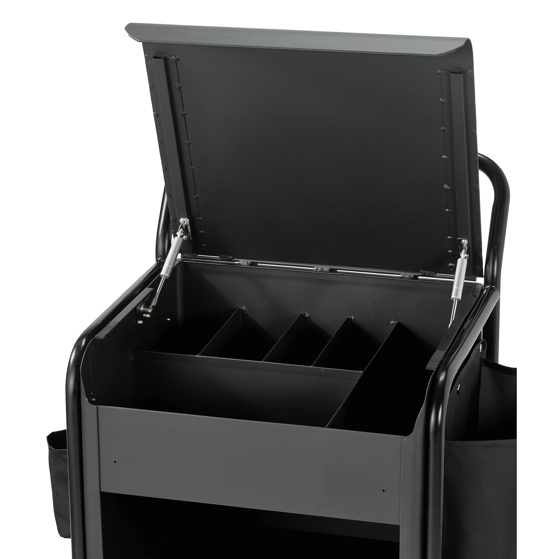 Zimmerservicewagen, 56 x 54 x 100 cm, schwarz, Aluminium, Pulverbeschichtet 