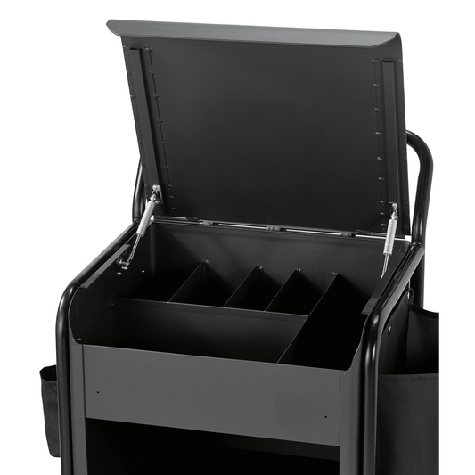 Zimmerservicewagen, 56 x 54 x 100 cm, schwarz, Aluminium, Pulverbeschichtet 