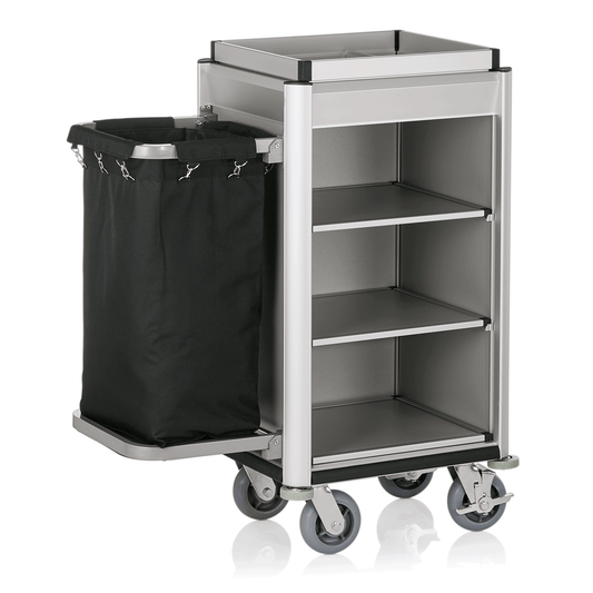 Zimmerservicewagen Isabella, 95 x 55 x 116 cm, helle Kanten, Aluminium, MDF 