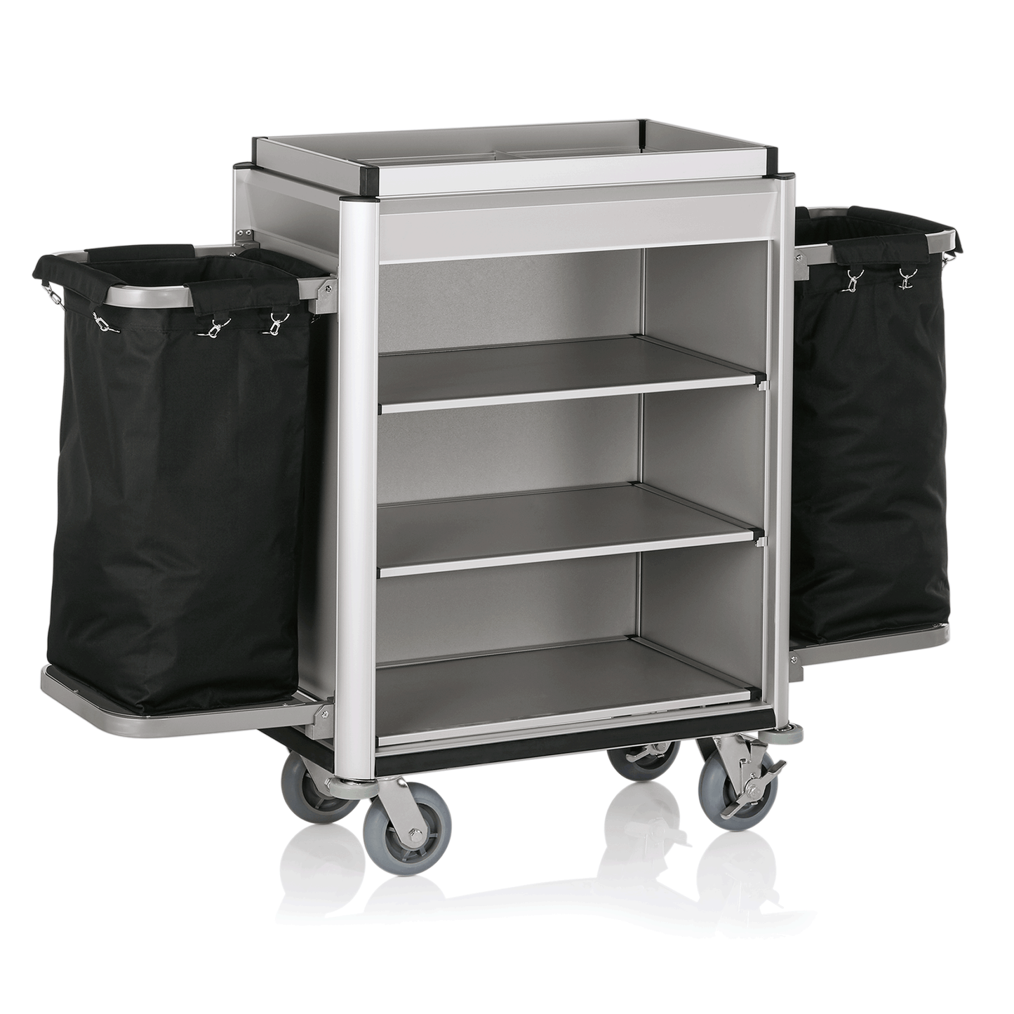 Zimmerservicewagen Isabella, 155 x 55 x 116 cm, helle Kanten, Aluminium, MDF 