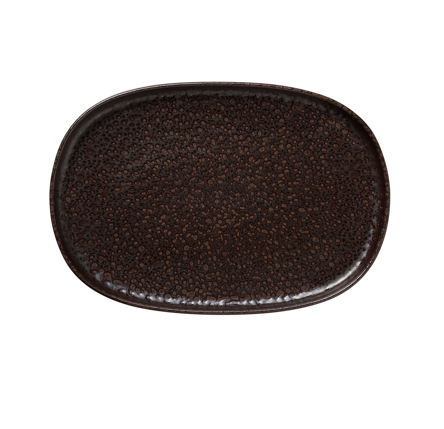 Platte ROCKZZERO, 33 x 23 cm, Set á 4 Stück, one metallic brown, Steinzeug 
