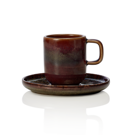 Espresso- und Untertasse Set ROCKZZERO, 90 ml, Set á 6 Stück, one amazonas, Steinzeug 