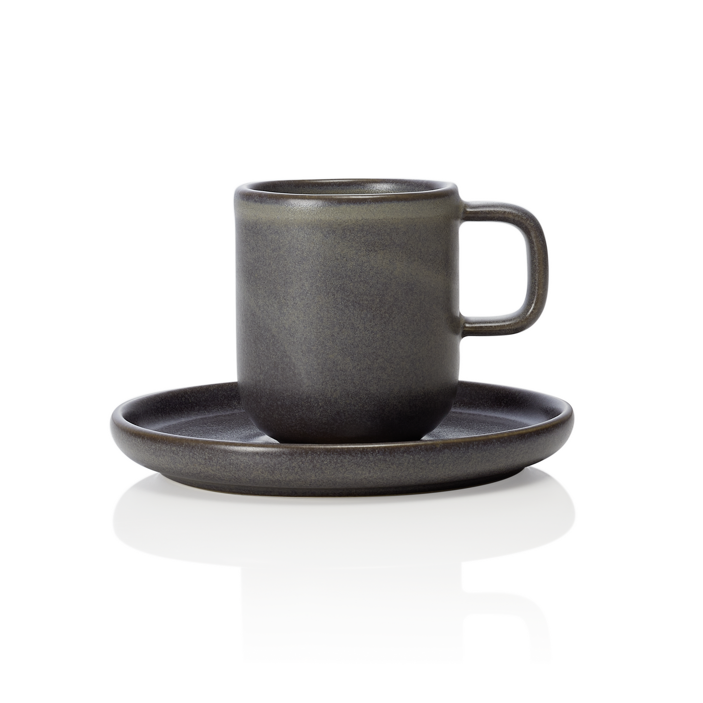 Espresso- und Untertasse Set ROCKZZERO, 90 ml, Set á 6 Stück, one stone grey, Steinzeug 