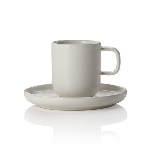 Espresso- und Untertasse Set ROCKZZERO, 90 ml, Set á 6 Stück, one light rock, Steinzeug 