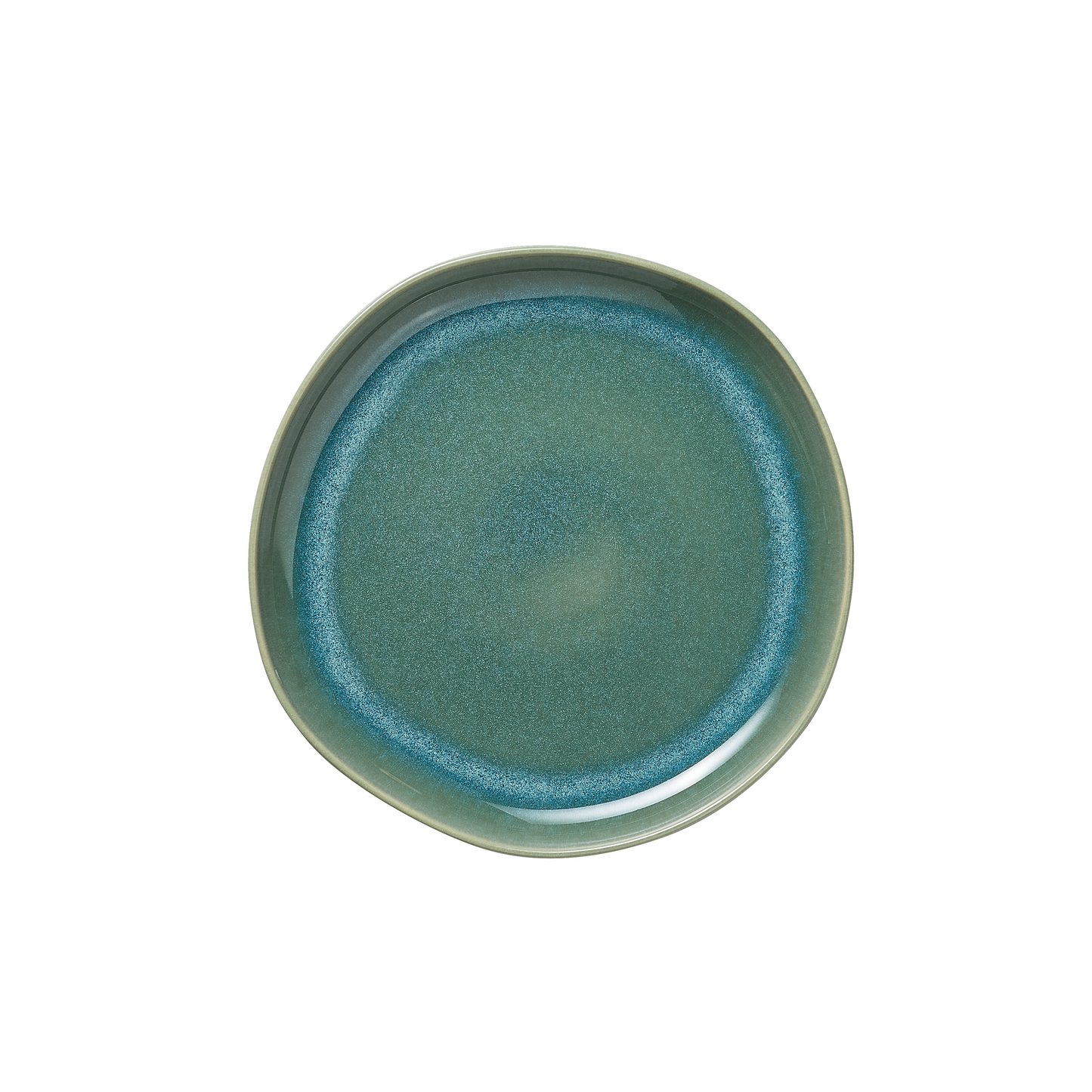 Teller Set ROCKZZERO, flach, Ø 22 cm, Set á 6 Stück, organic myrtle green, Steinzeug 
