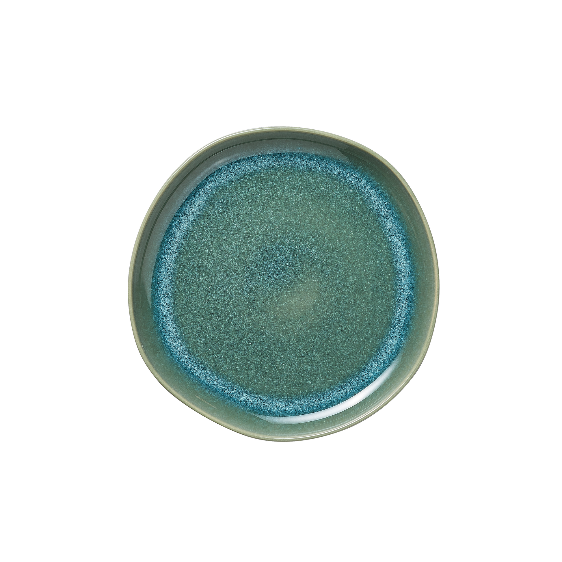 Teller Set ROCKZZERO, flach, Ø 22 cm, Set á 6 Stück, organic myrtle green, Steinzeug 