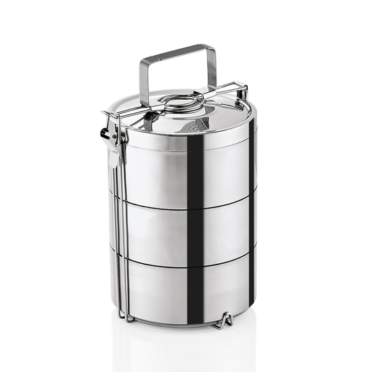 Thermoetagentransportbehälter mit 3 Speiseeinsätzen á 0,9 ltr., Edelstahl 