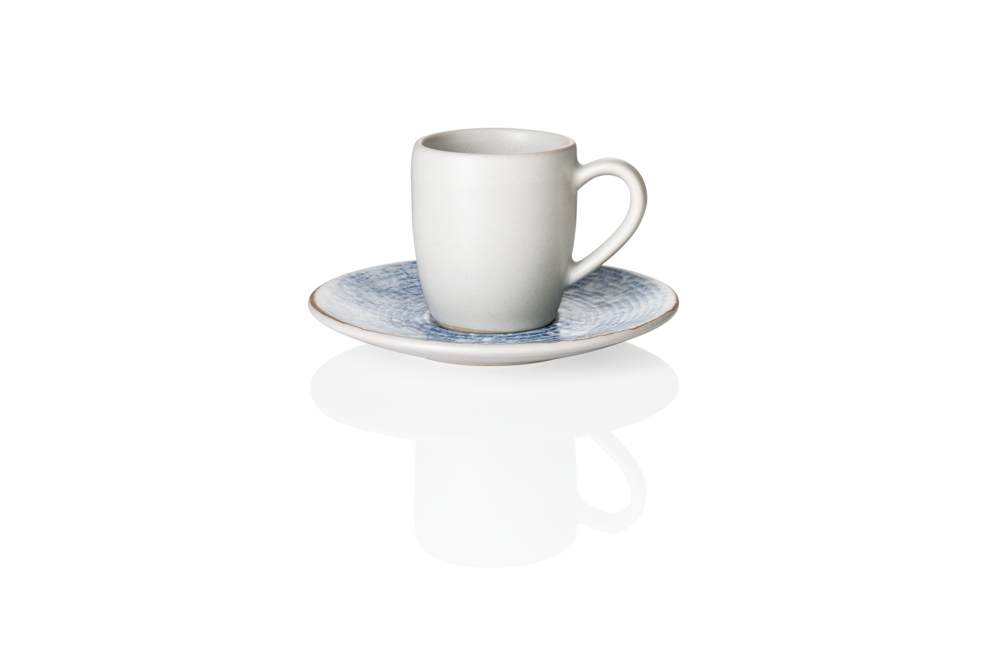 Espresso- und Untertasse Set ROCKZZERO, 80 ml, Set á 6 Stück, coupe arctic, Steinzeug 