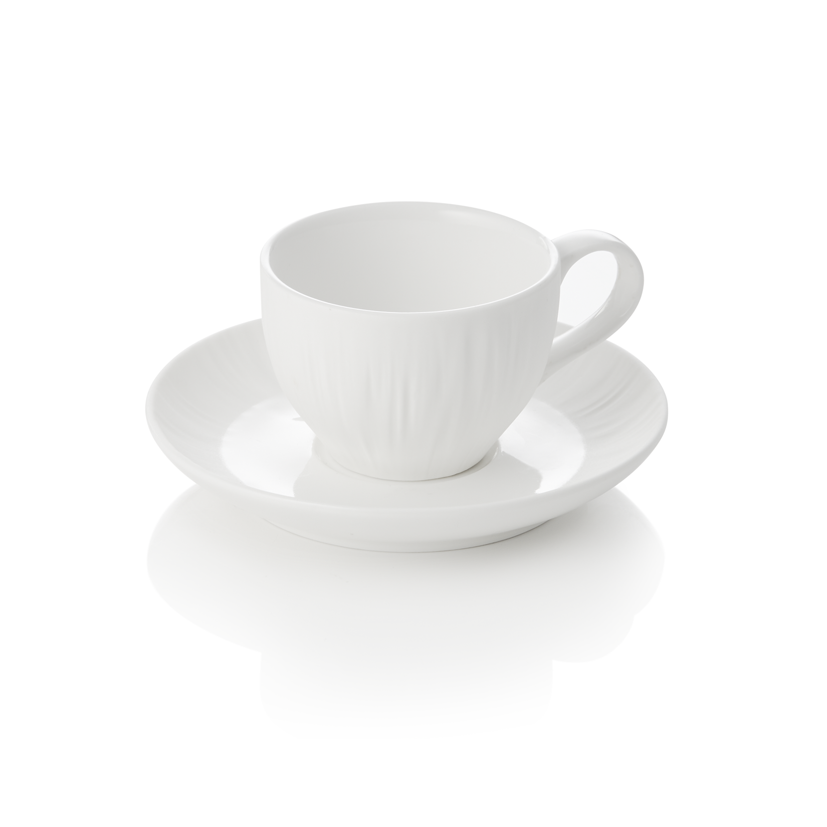 Espresso- und Untertasse Set MAYA SHIRO, 80 ml, weiß, Set á 4 Stück, Porzellan 
