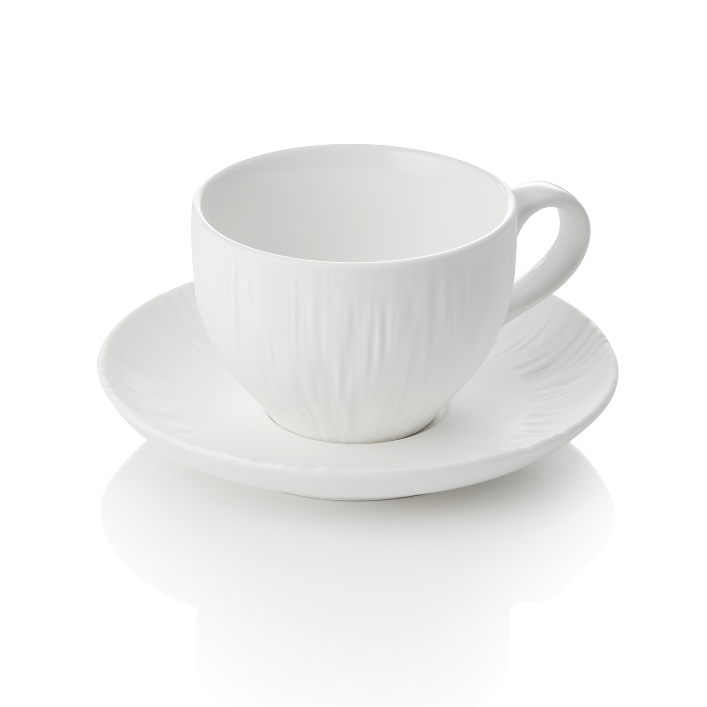 Cappuccino- und Untertasse Set MAYA SHIRO, 200 ml, weiß, Set á 4 Stück, Porzellan 