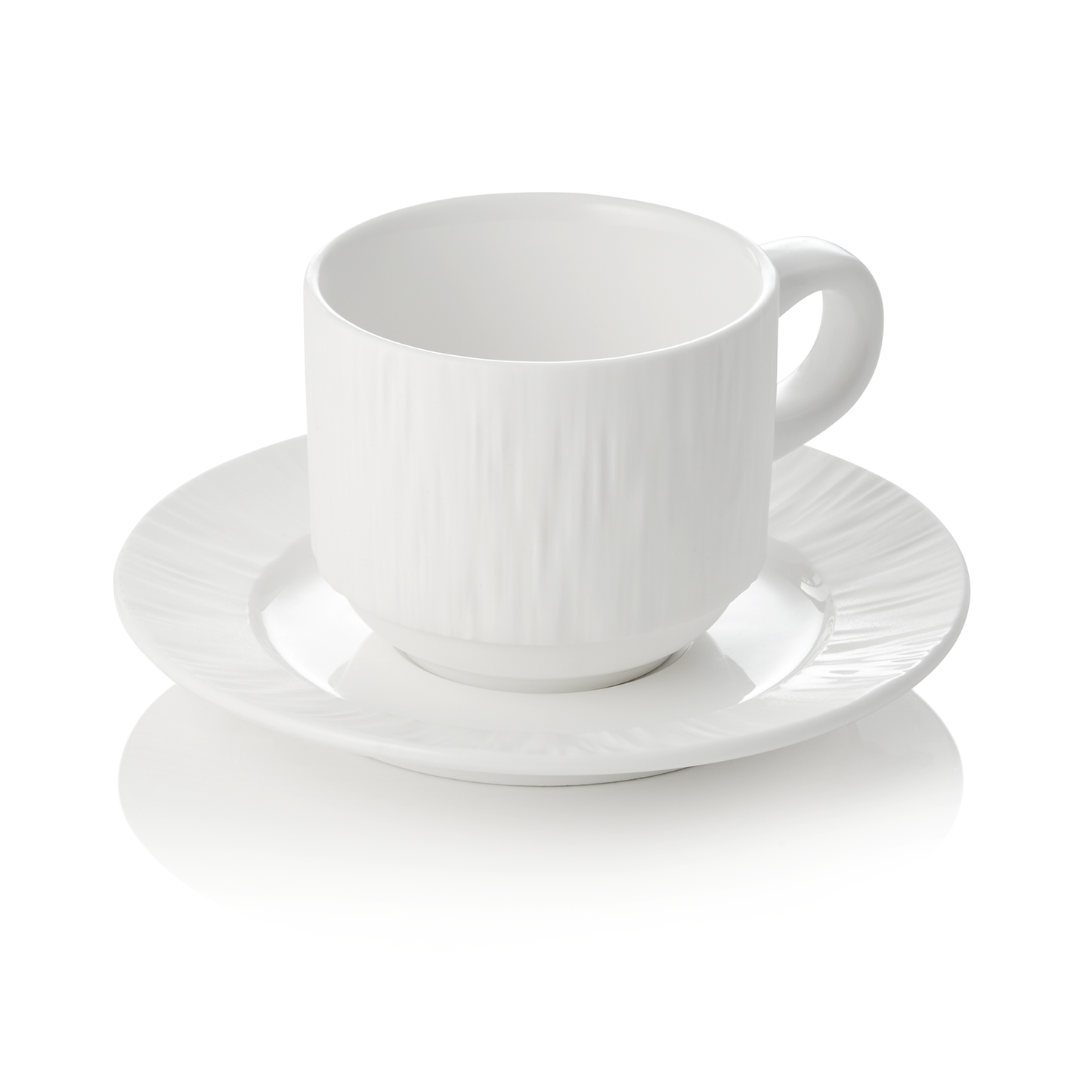 Obertasse mit Untertasse Set MAYA SHIRO, 240 ml, weiß, Set á 4 Stück, Porzellan 