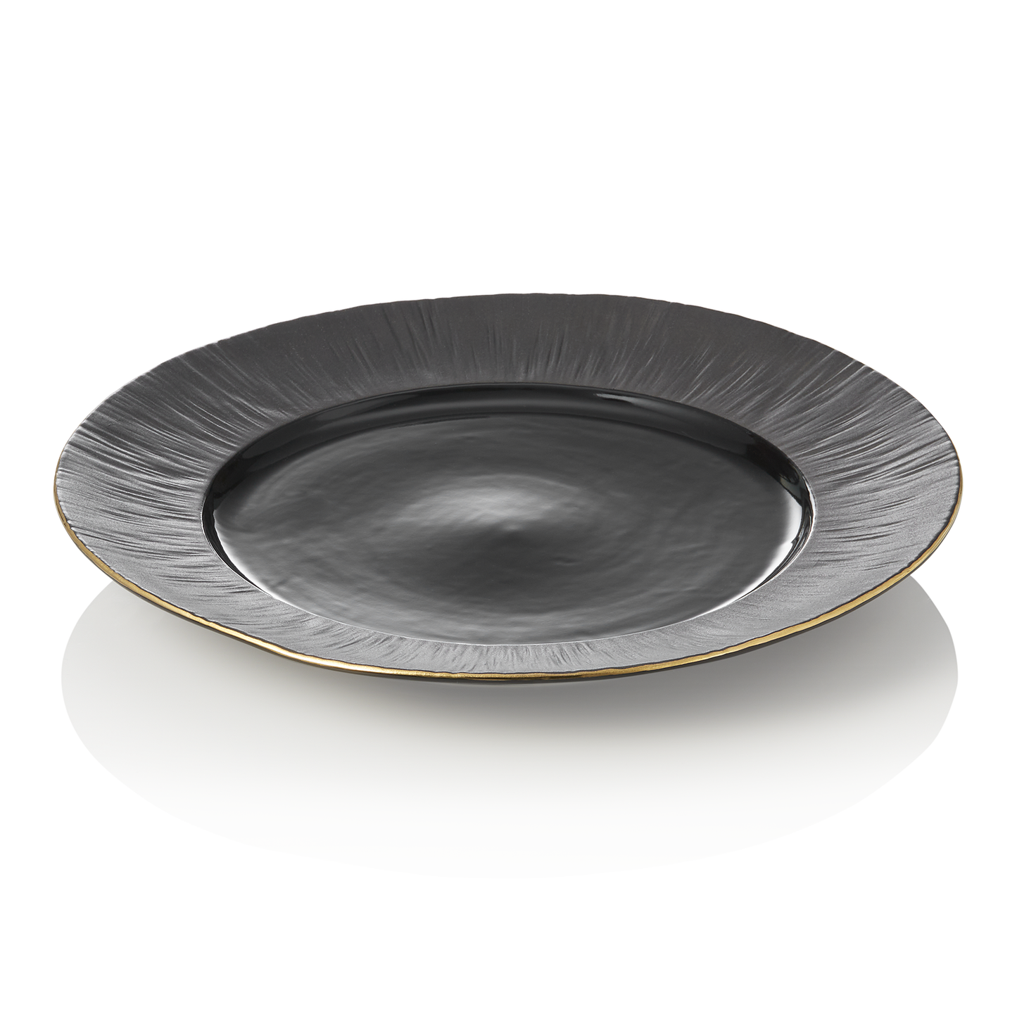 Teller Set MAYA KURO, flach, Ø 30 cm, schwarz, Set á 2 Stück, Porzellan  