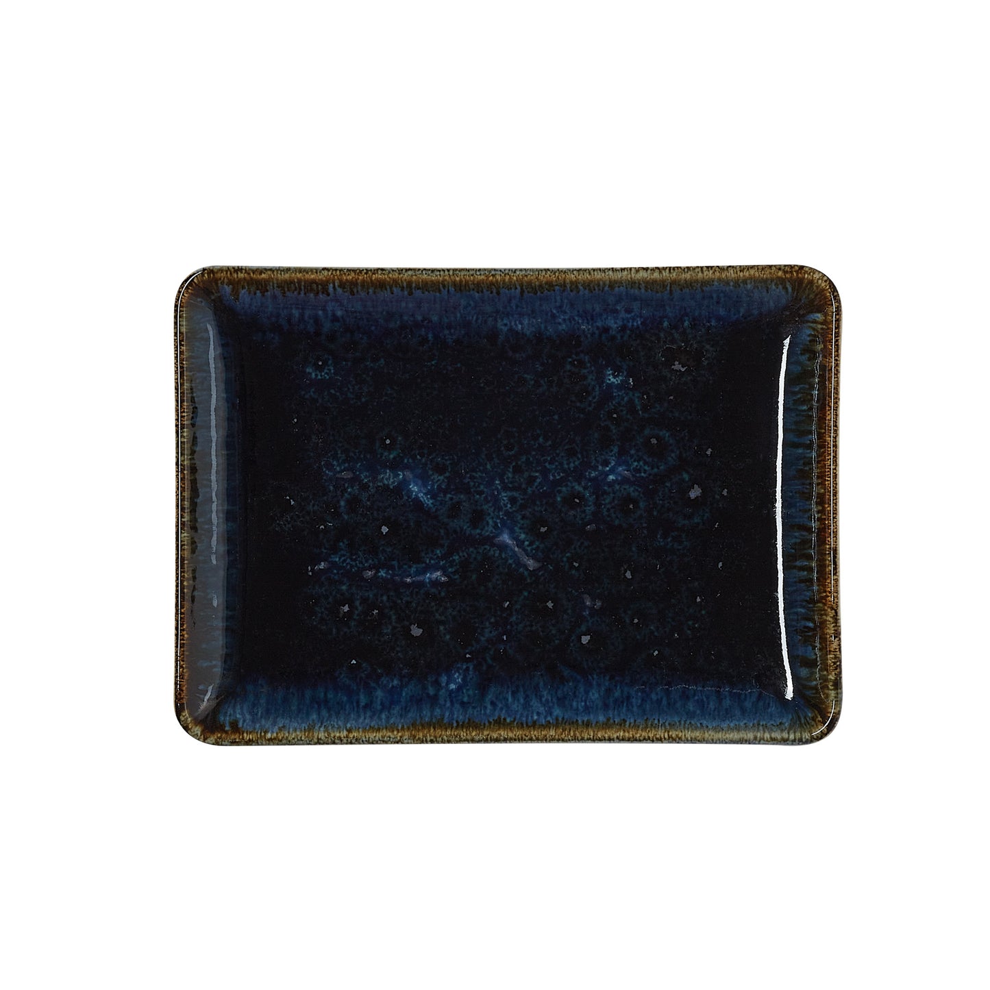 Teller Set VIDA DARK OCEAN, flach, 18 x 13 cm, Set á 6 Stück, dark ocean, Porzellan 