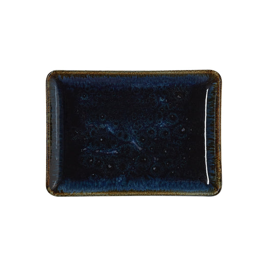 Teller Set VIDA DARK OCEAN, flach, 18 x 13 cm, Set á 6 Stück, dark ocean, Porzellan 