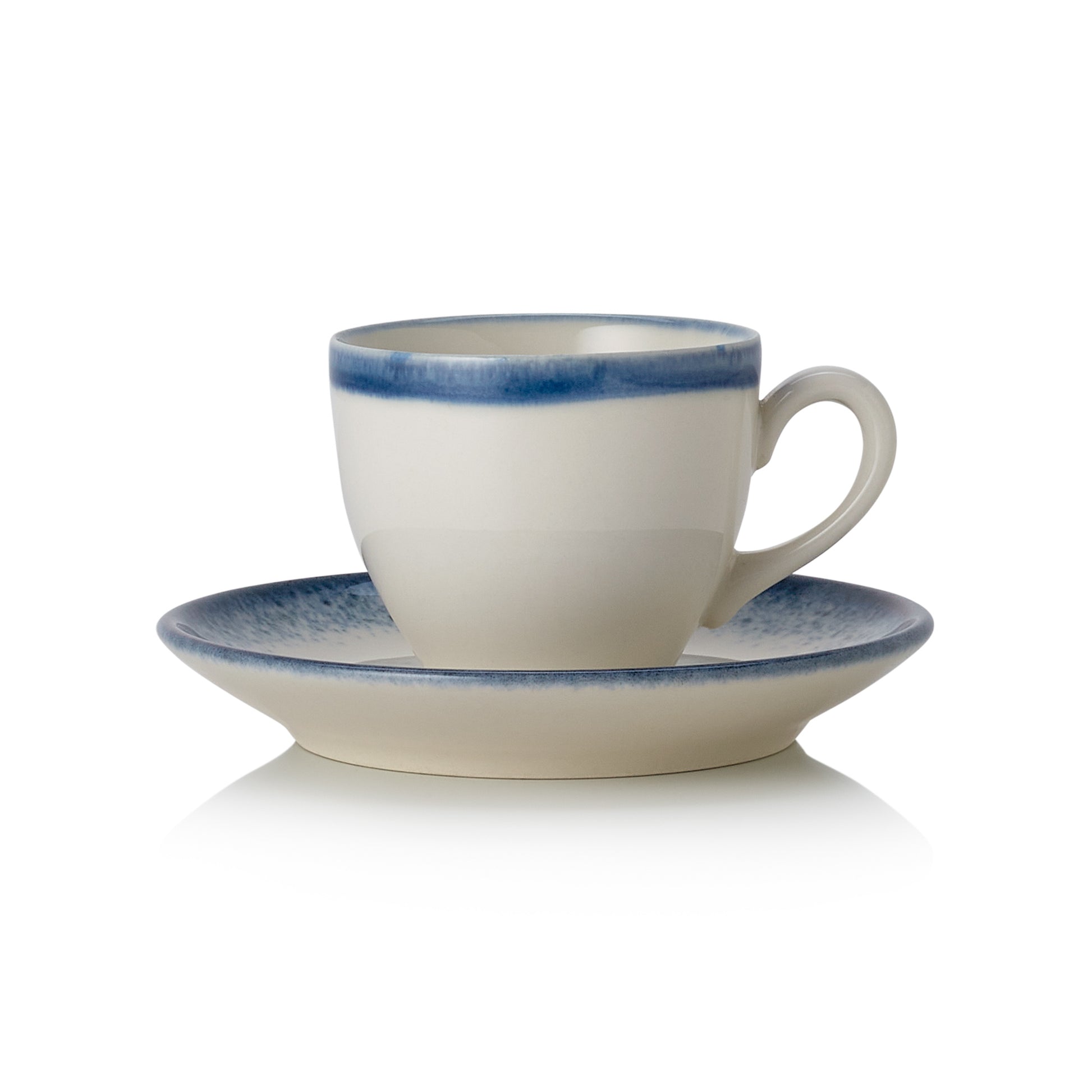 Espresso- und Untertasse Set VIDA MARINA, 90 ml, Set á 6 Stück, marina, Porzellan 