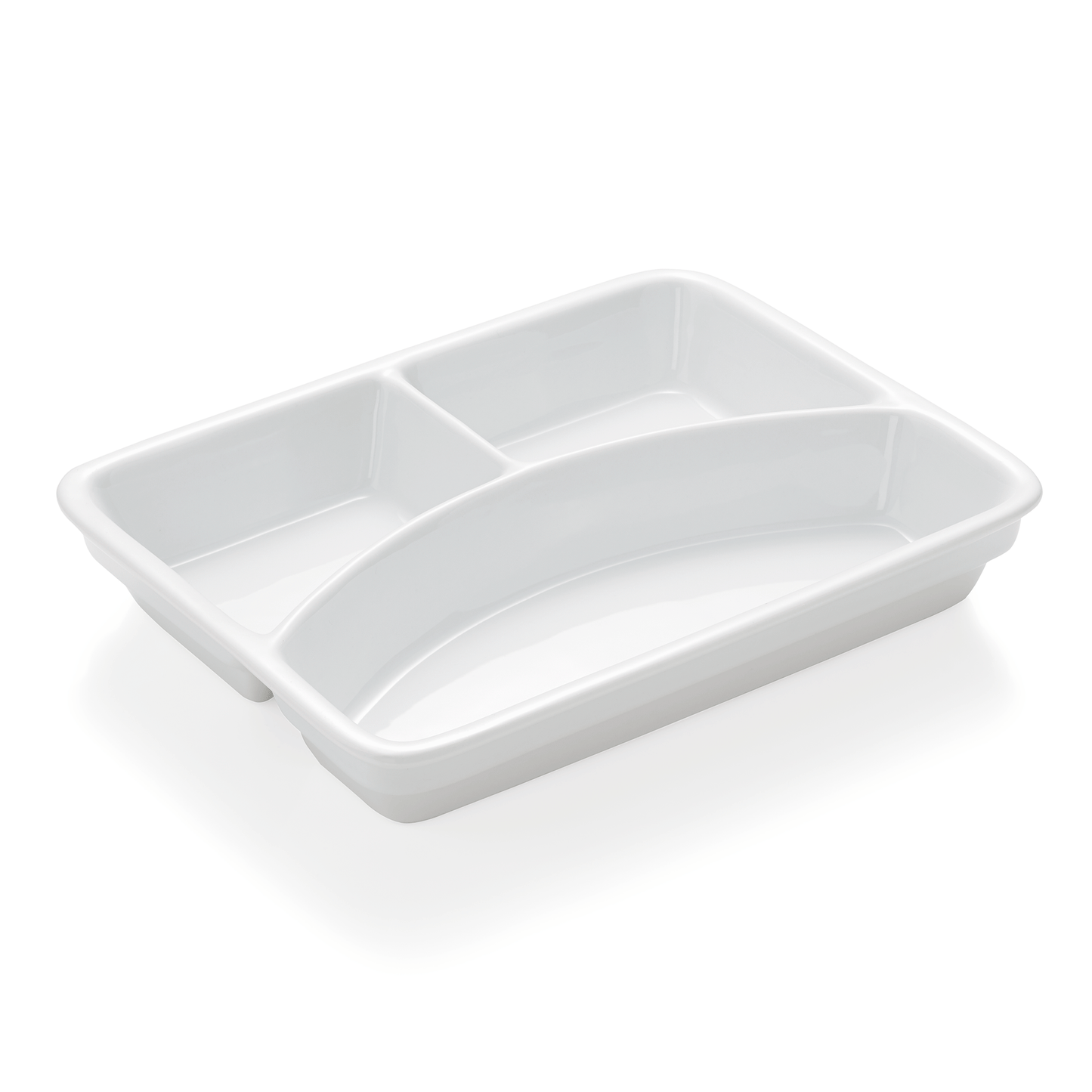 Abteilschale Set HAMBURG SYSTEM, 23,5 x 17,5 x 3,7 cm, 2-fach Unterteilung, Set á 3 Stück, Porzellan