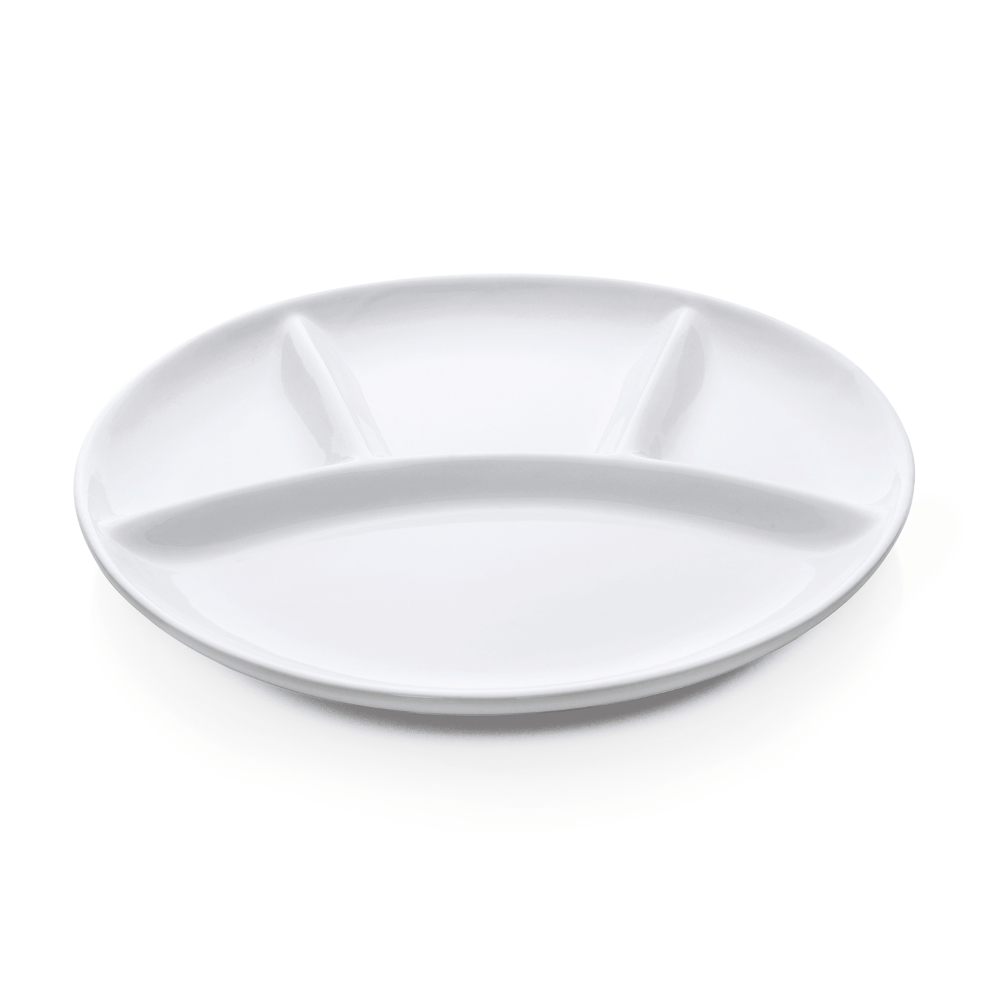 Fondueteller Set, 4-fach Unterteilung, Ø 25 cm, Set á 6 Stück, Porzellan  