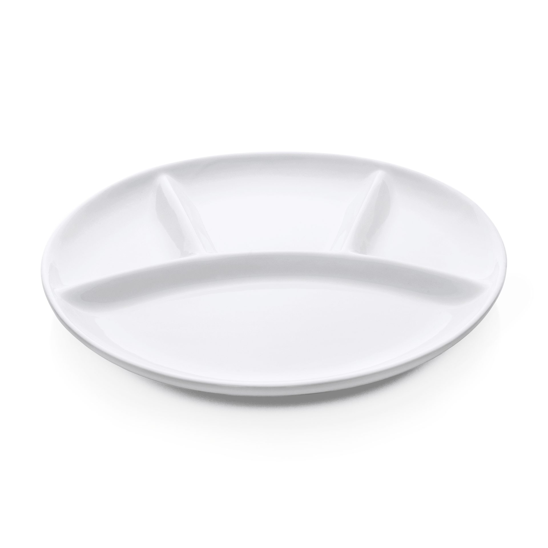 Fondueteller Set, 4-fach Unterteilung, Ø 25 cm, Set á 6 Stück, Porzellan  