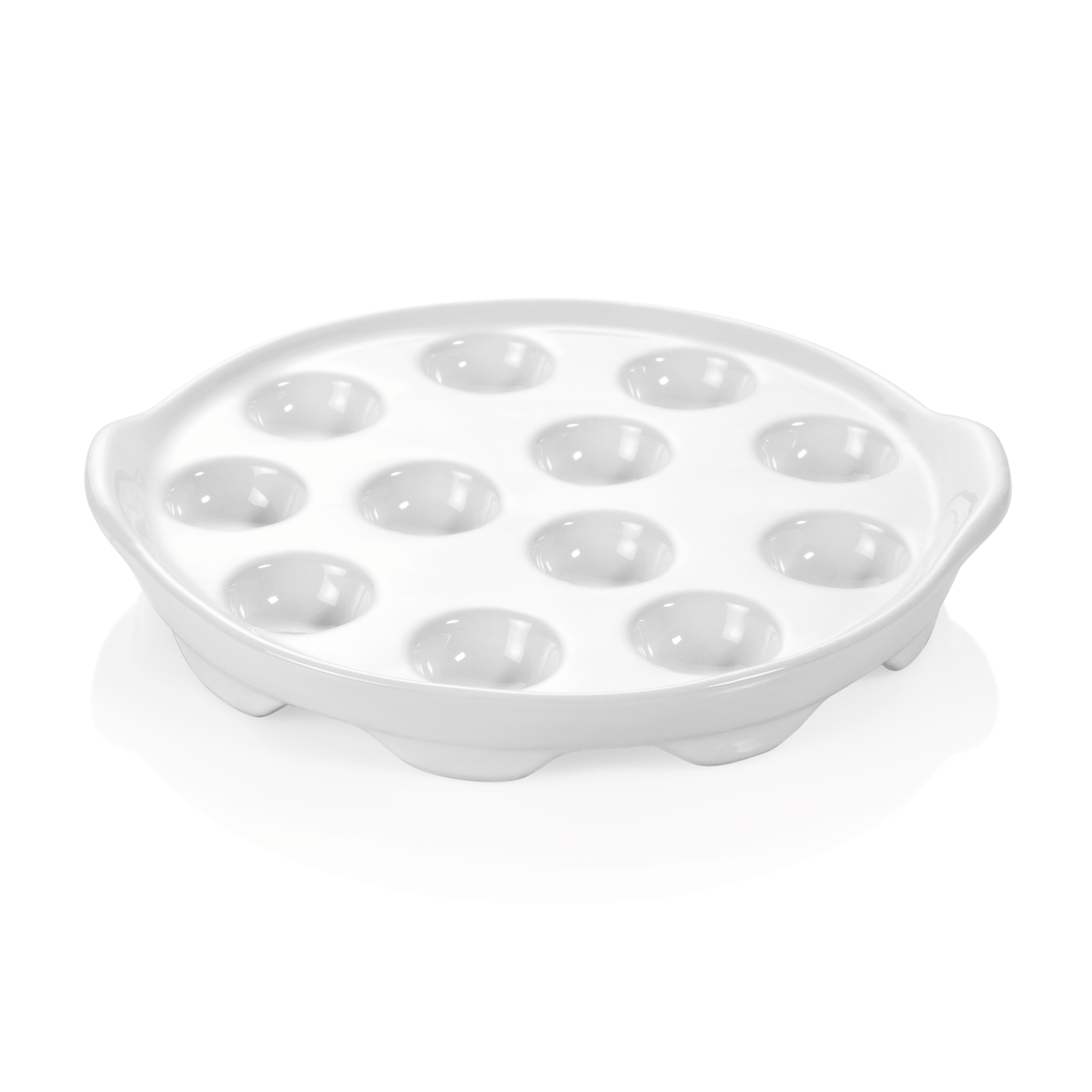 Schneckenpfanne für 12 Schnecken Set, Ø 20 cm, mit Lappengriffen, Set á 6 Stück, Porzellan 