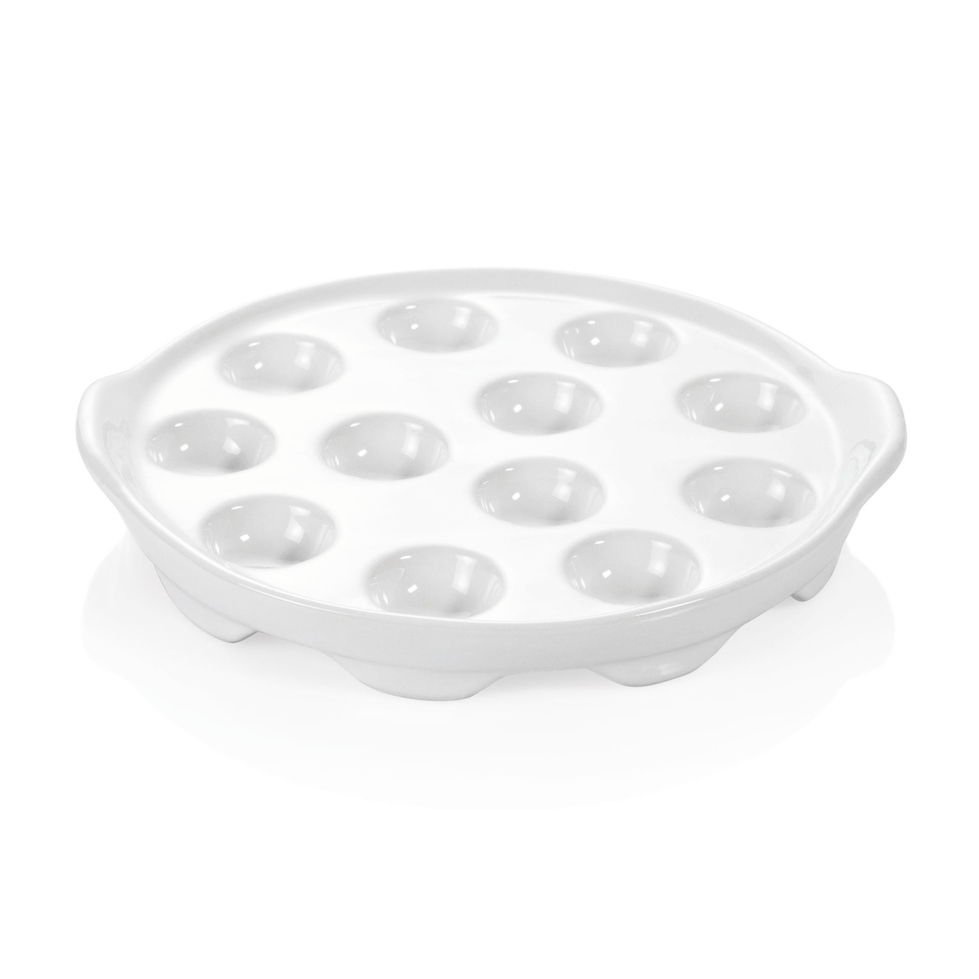 Schneckenpfanne für 12 Schnecken Set, Ø 20 cm, mit Lappengriffen, Set á 6 Stück, Porzellan 