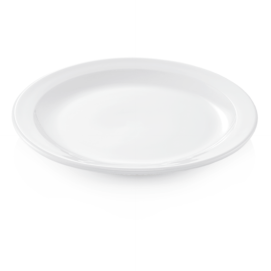 Teller Set mit schmaler Fahne, flach, Ø 25,5 cm, Set á 6 Stück, Porzellan  