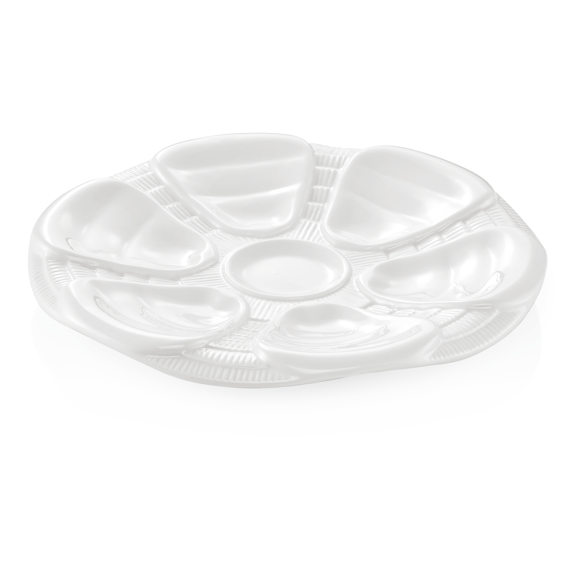 Austernteller für 6 Austern Set, Ø 25 cm, Set á 6 Stück, Porzellan  