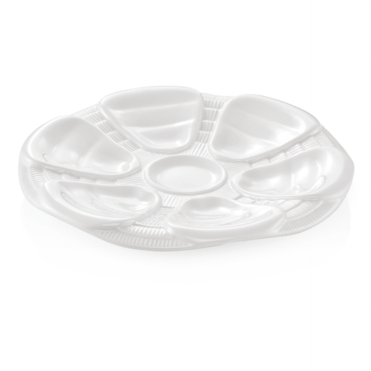 Austernteller für 6 Austern Set, Ø 25 cm, Set á 6 Stück, Porzellan  