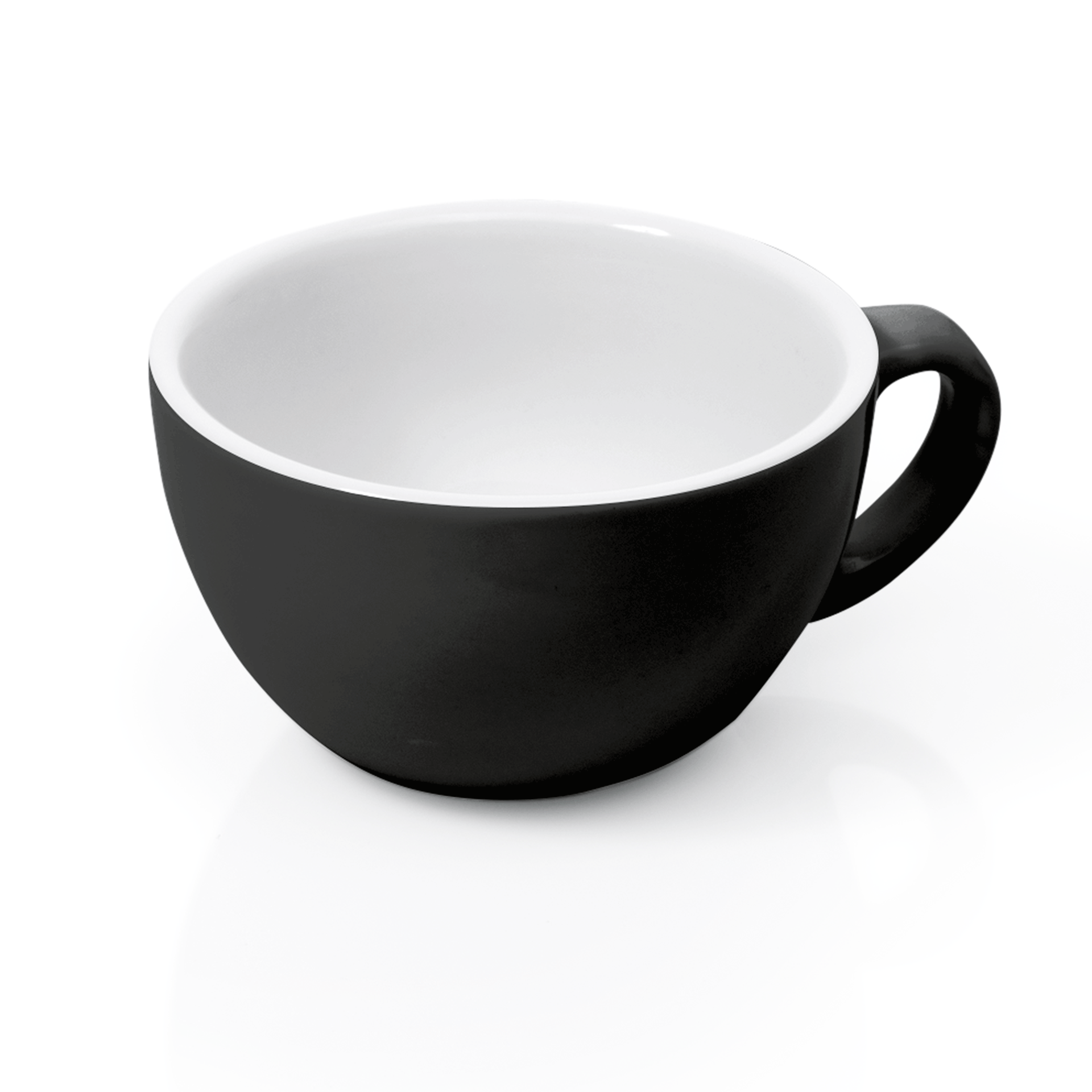 Cappuccino Obertasse Set ITALIA BLACK, 200 ml, Ø 9,5 cm, Set á 6 Stück, Porzellan 