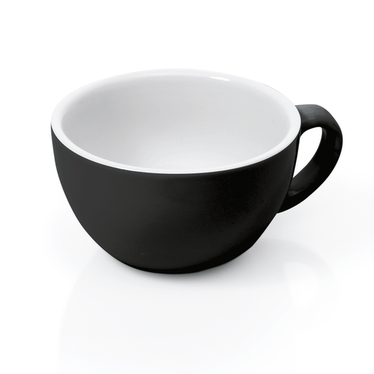 Cappuccino Obertasse Set ITALIA BLACK, 200 ml, Ø 9,5 cm, Set á 6 Stück, Porzellan 