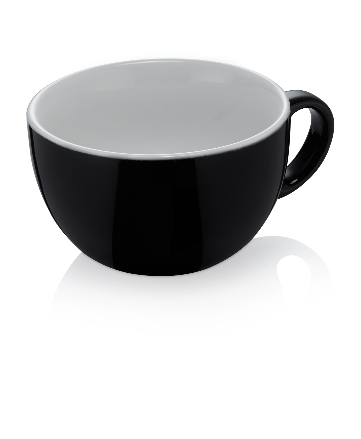 Caffè Latte Set ITALIA BLACK, 350 ml, Ø 11 cm, Set á 6 Stück, Porzellan 