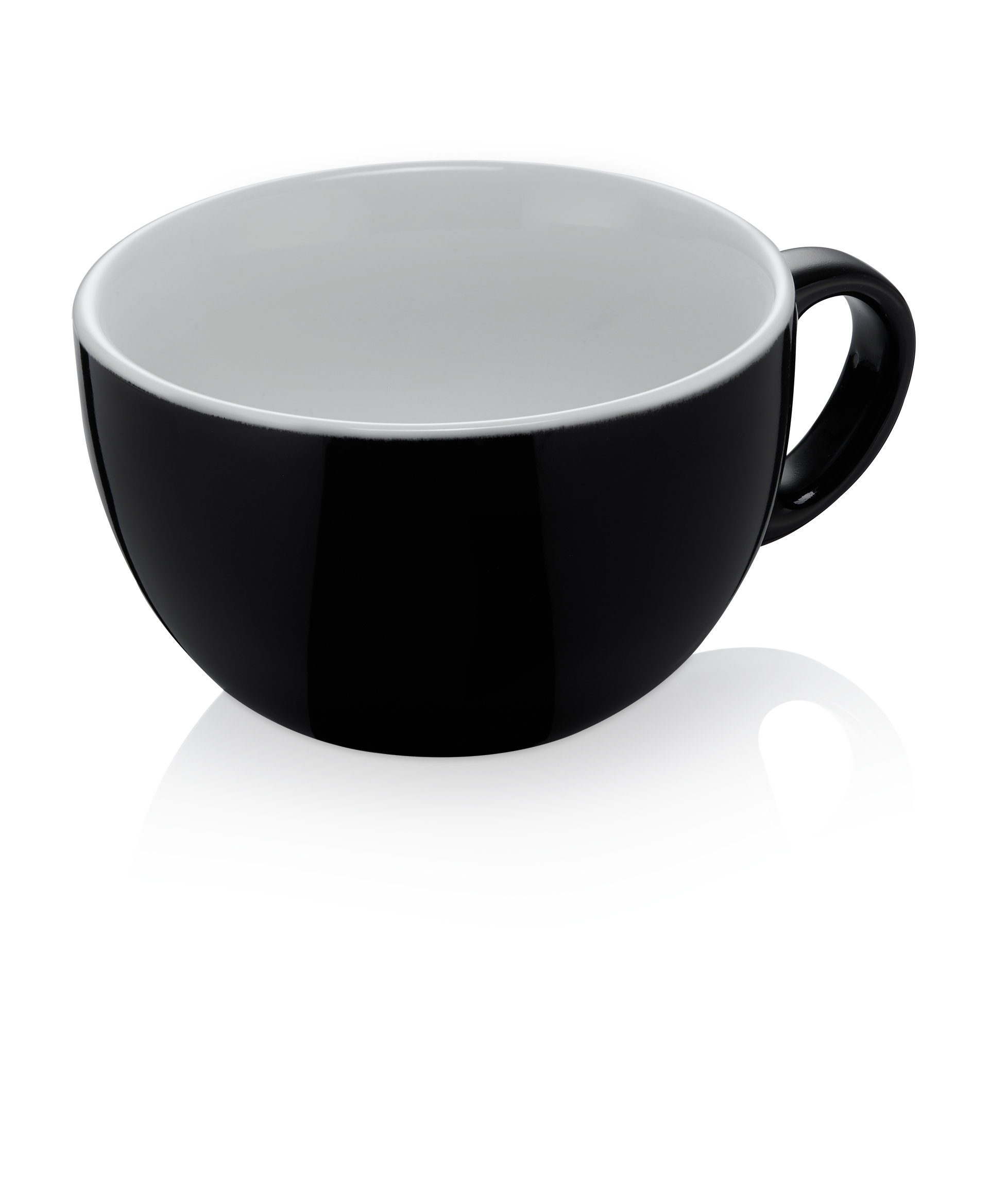 Caffè Latte Set ITALIA BLACK, 350 ml, Ø 11 cm, Set á 6 Stück, Porzellan 