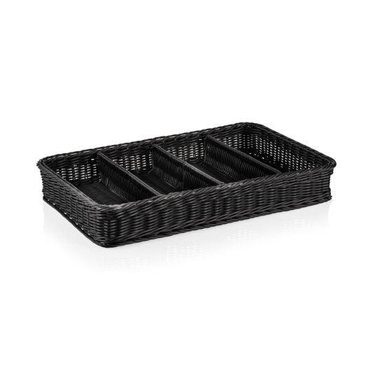GN Besteckkorb 1/1 Weaver Pro Systemkörbe, schwarz, Polypropylen, BPA frei 