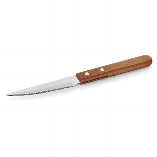Steakmesser Set mit Kiefernholzgriff, 21 cm, Set á 12 Stück, Holz, Edelstahl 