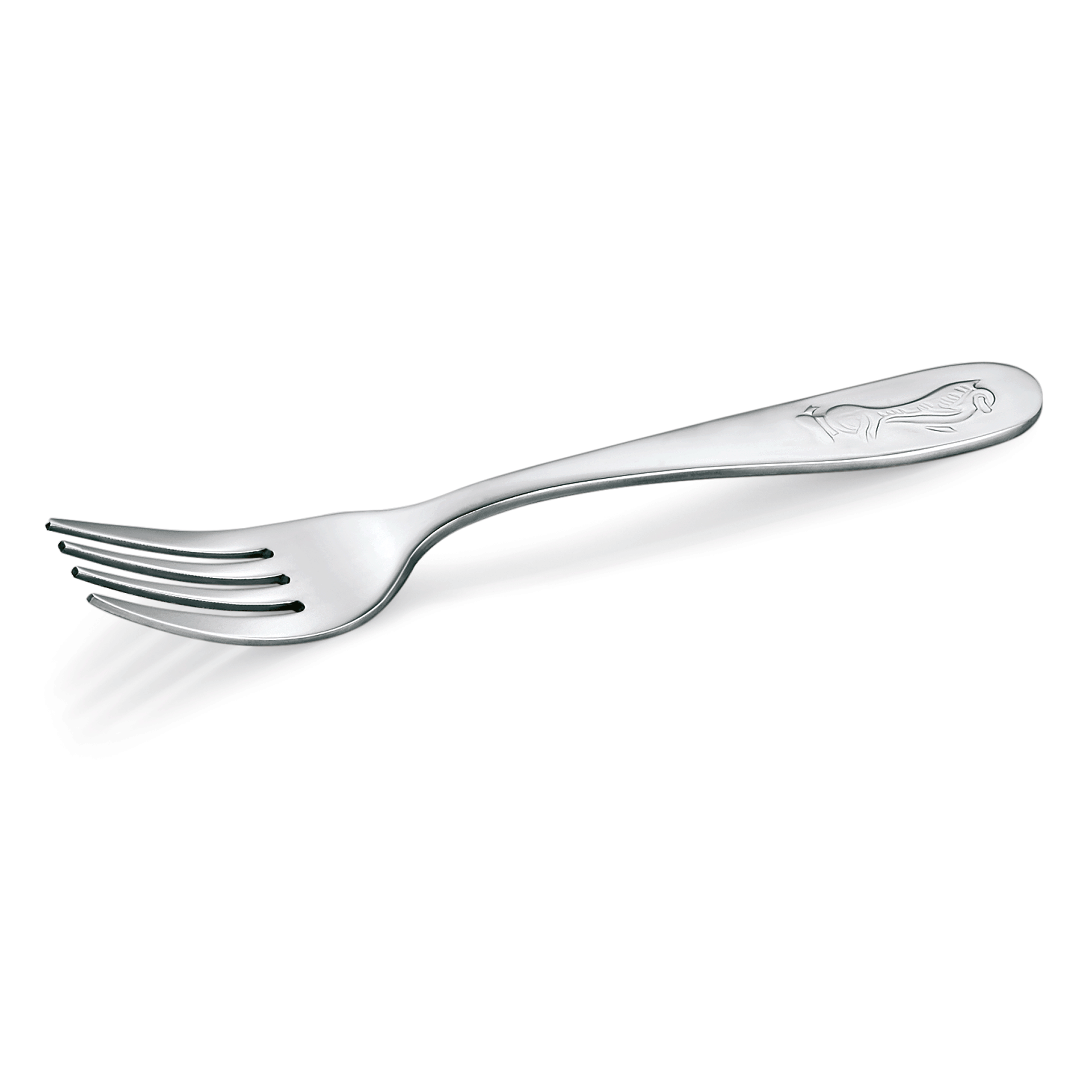Kindergabel MARIE, 14,5 cm, Motiv: Pinguin, Set á 12 Stück, Chromnickelstahl 18/10 