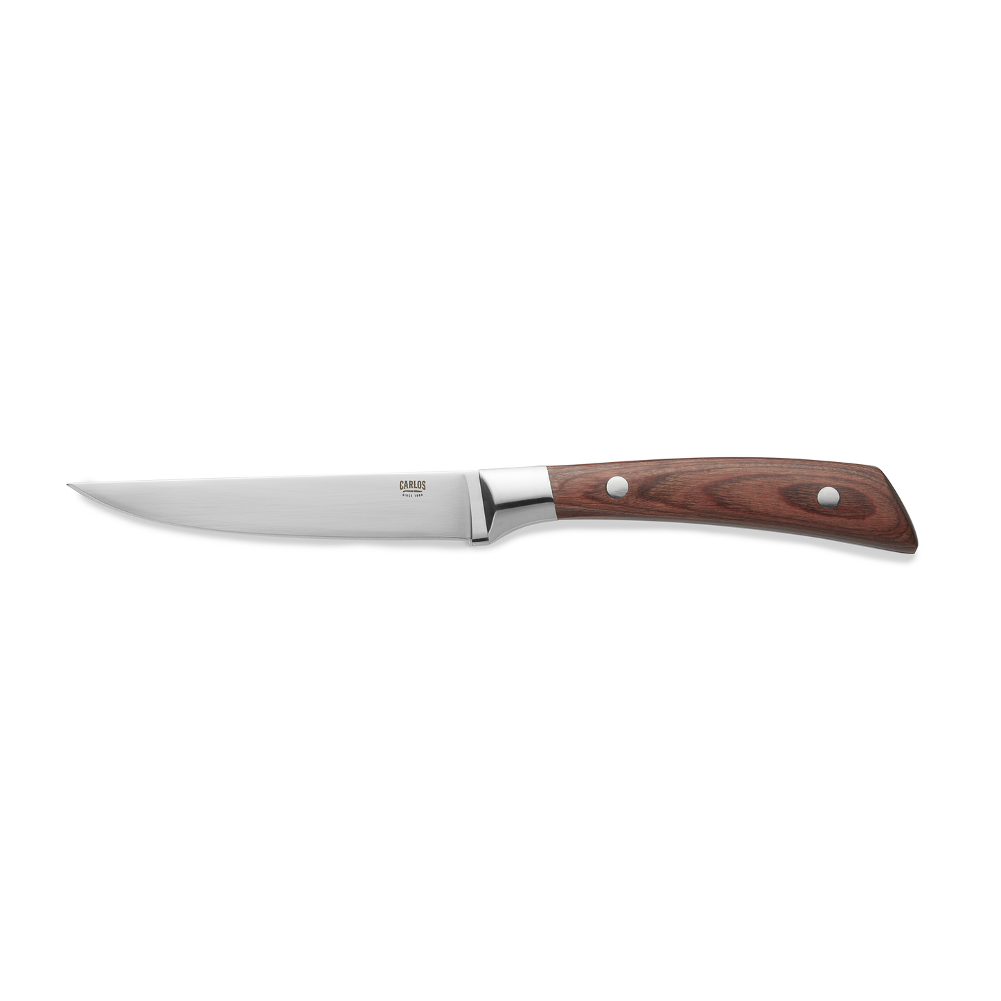 Steakmesser Set CARLOS mit rotem Pakkaholzgriff, 24 cm, Set á 6 Stück, Klingenstahl 420, Holz 
