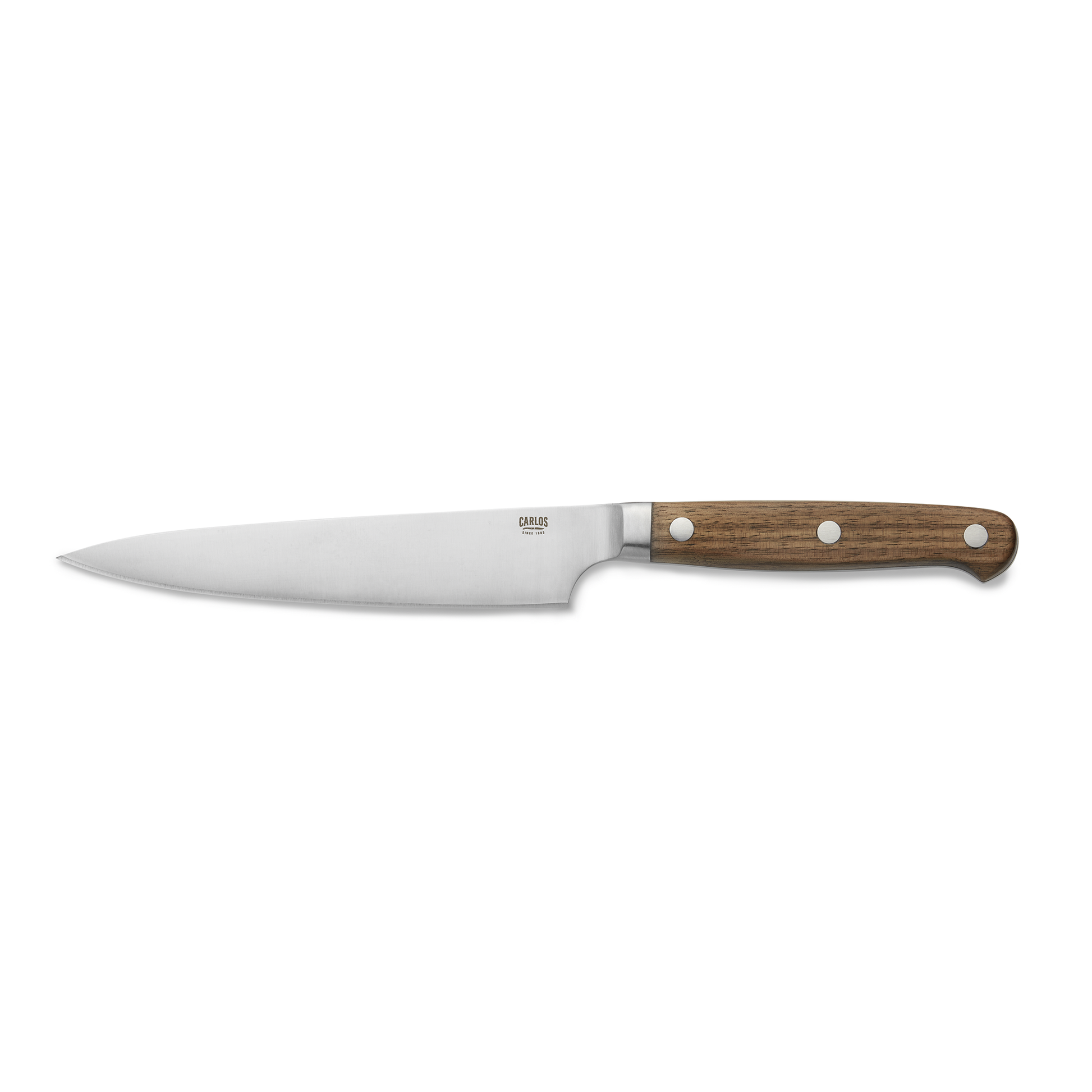 Steakmesser Set CARLOS mit Wallnussholzgriff, 24 cm, Set á 6 Stück, Klingenstahl 420, Holz 