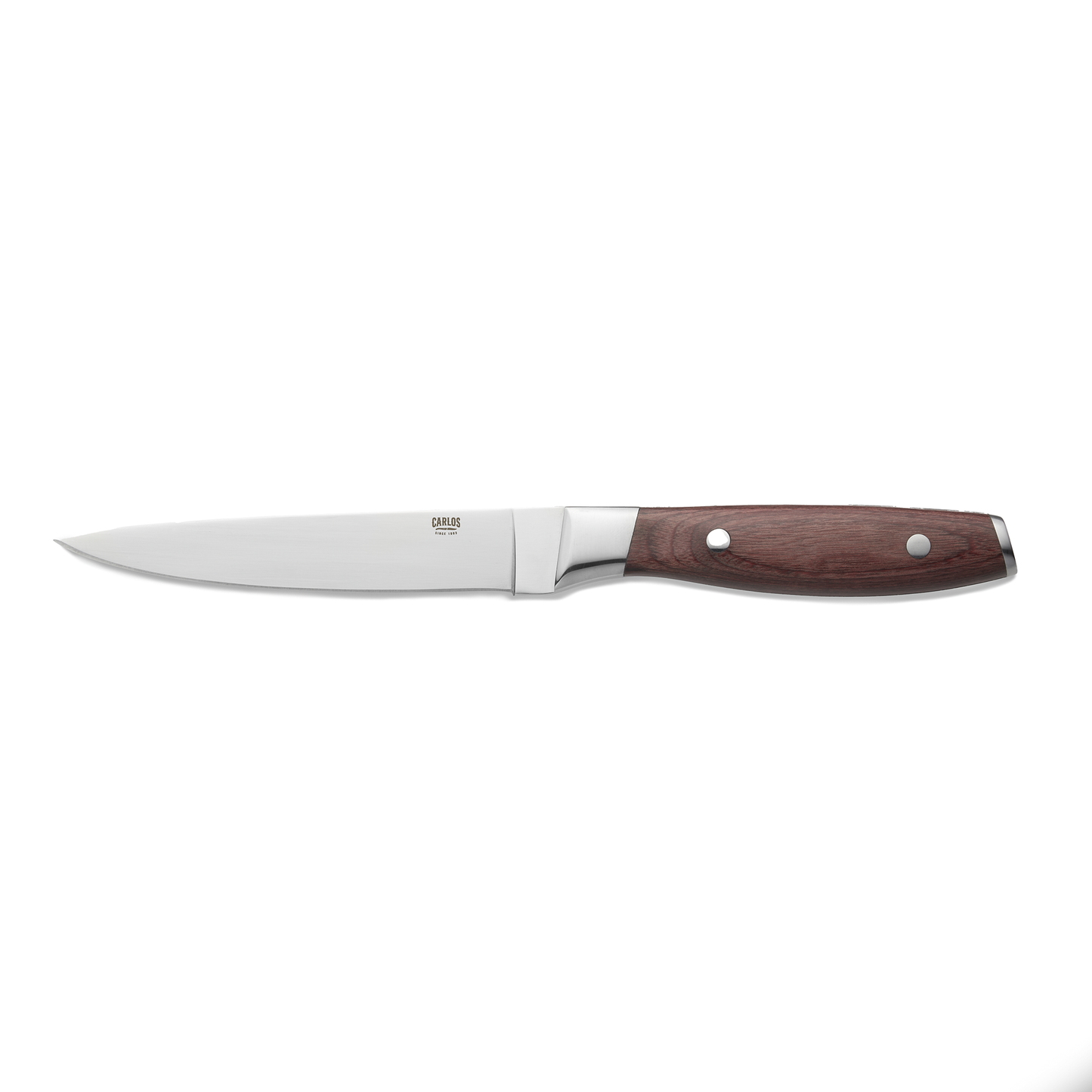 Steakmesser Set CARLOS mit rotem Pakkaholzgriff, 25 cm, Set á 6 Stück, Klingenstahl 420, Holz 