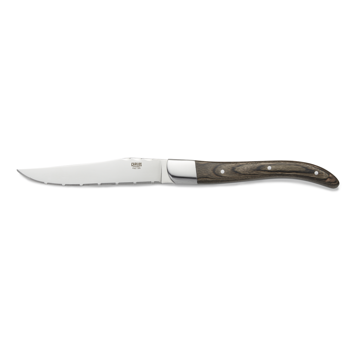 Steakmesser Set CARLOS mit braunem Pakkaholzgriff, 23 cm, Set á 6 Stück, Klingenstahl 420, Holz 