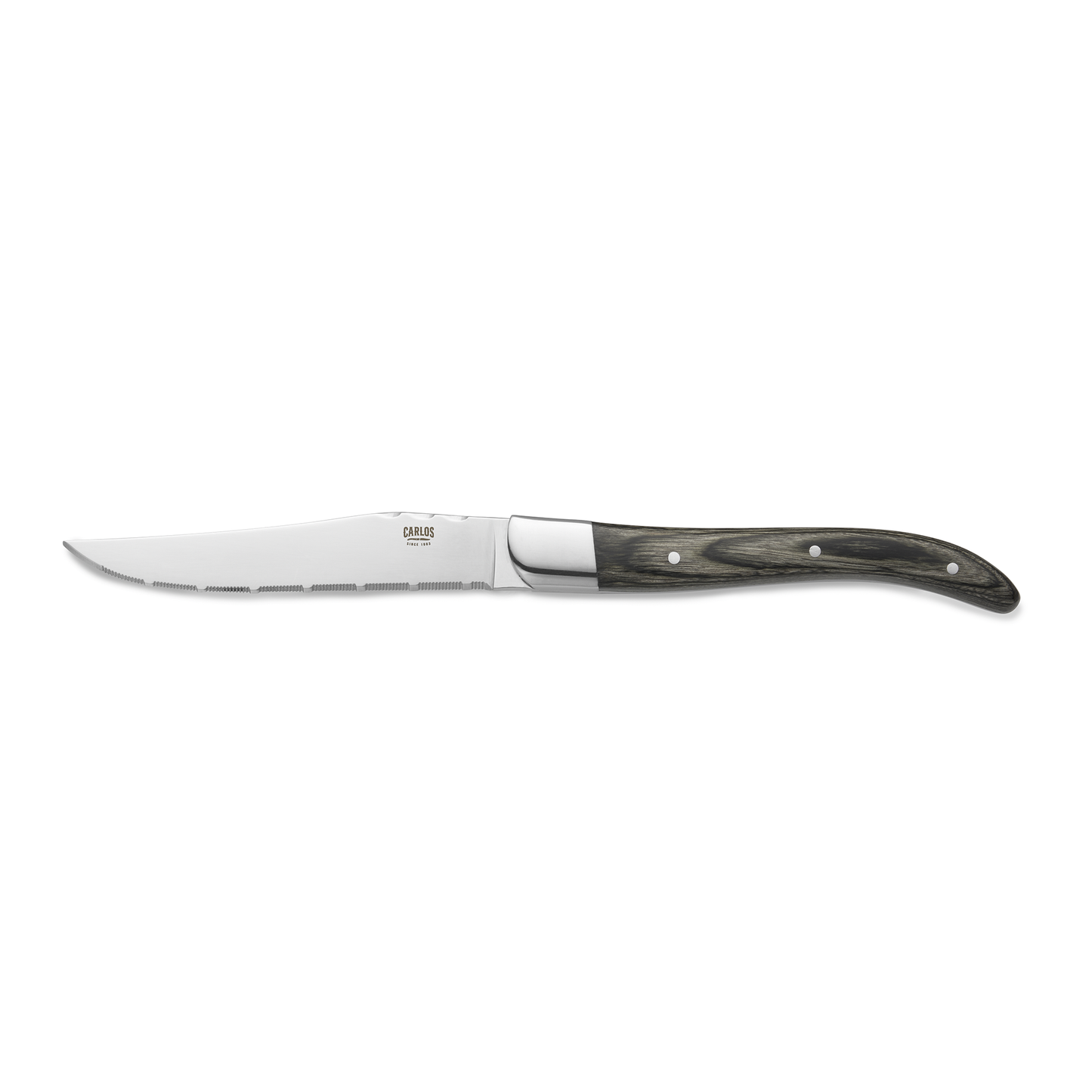 Steakmesser Set CARLOS mit grauem Pakkaholzgriff, 23 cm, Set á 6 Stück, Klingenstahl 420, Holz 