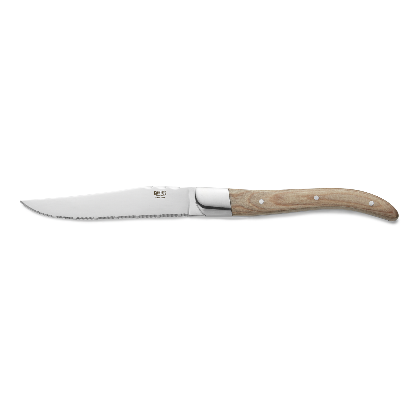 Steakmesser Set CARLOS mit Pakkaholzgriff, 23 cm, Set á 6 Stück, Klingenstahl 420, Holz 