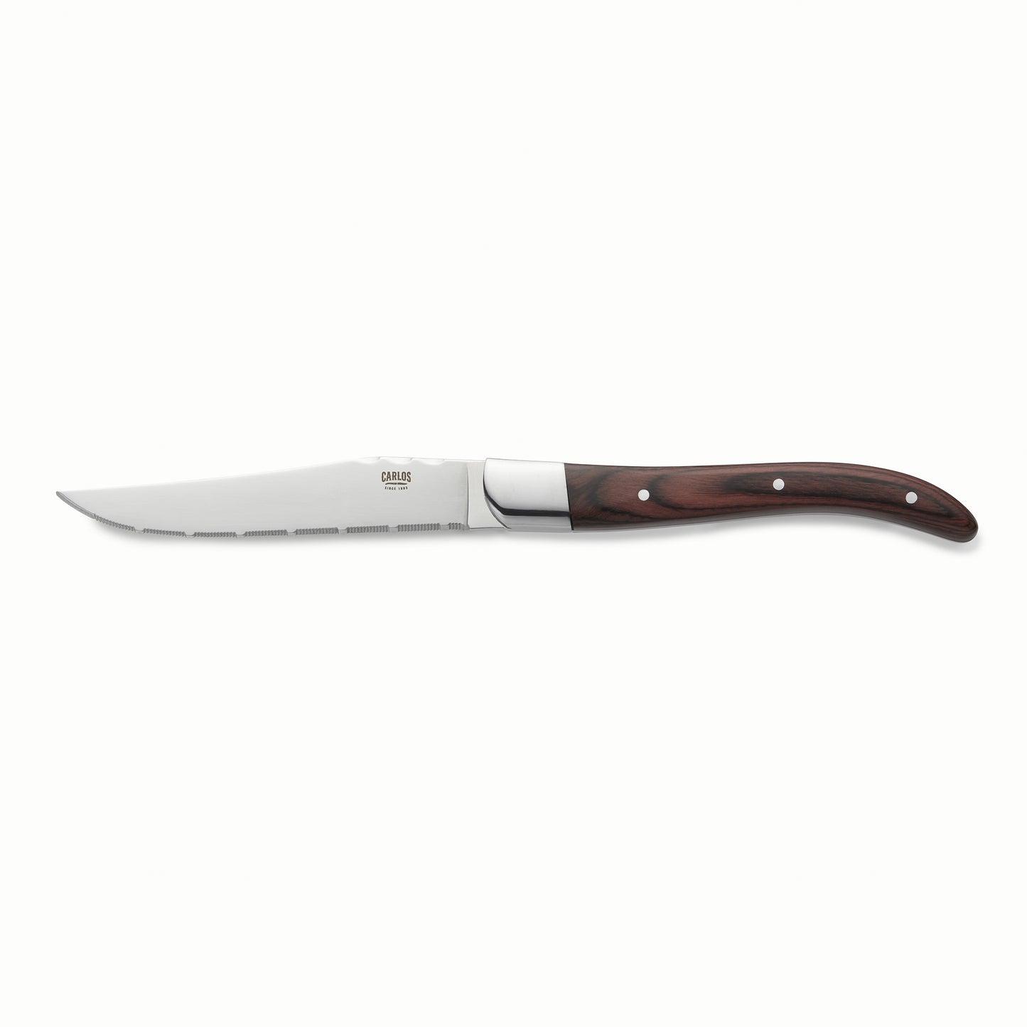 Steakmesser Set CARLOS mit rotem Pakkaholzgriff, 23 cm, Set á 6 Stück, Klingenstahl 420, Holz 