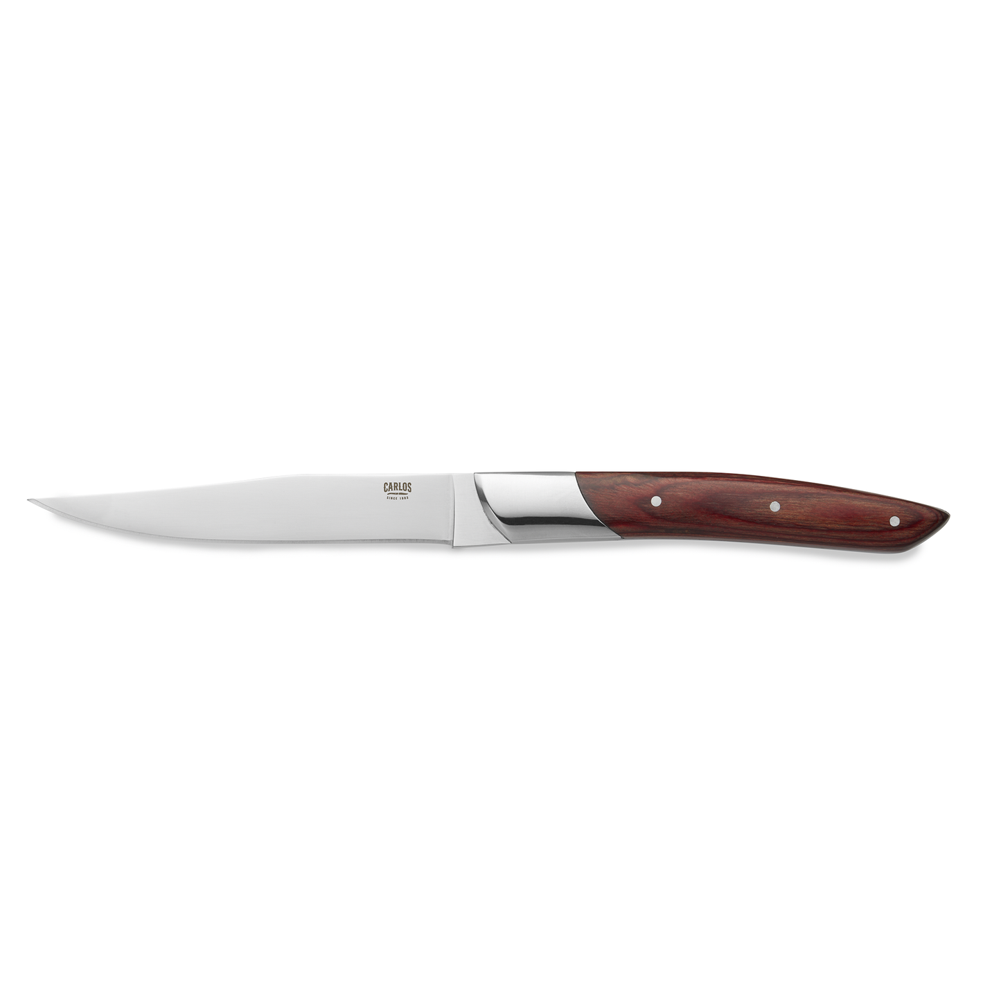 Steakmesser Set CARLOS mit rotem Pakkaholzgriff, 24 cm, Set á 6 Stück, Klingenstahl 420, Holz 
