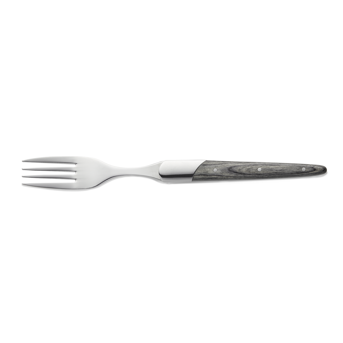 Steakgabel Set CARLOS mit grauem Pakkaholzgriff, 22,5 cm, Set á 6 Stück, Klingenstahl 420, Holz 